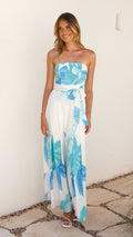 Maisy Strapless Jumpsuit - Blue Teal - Billy J